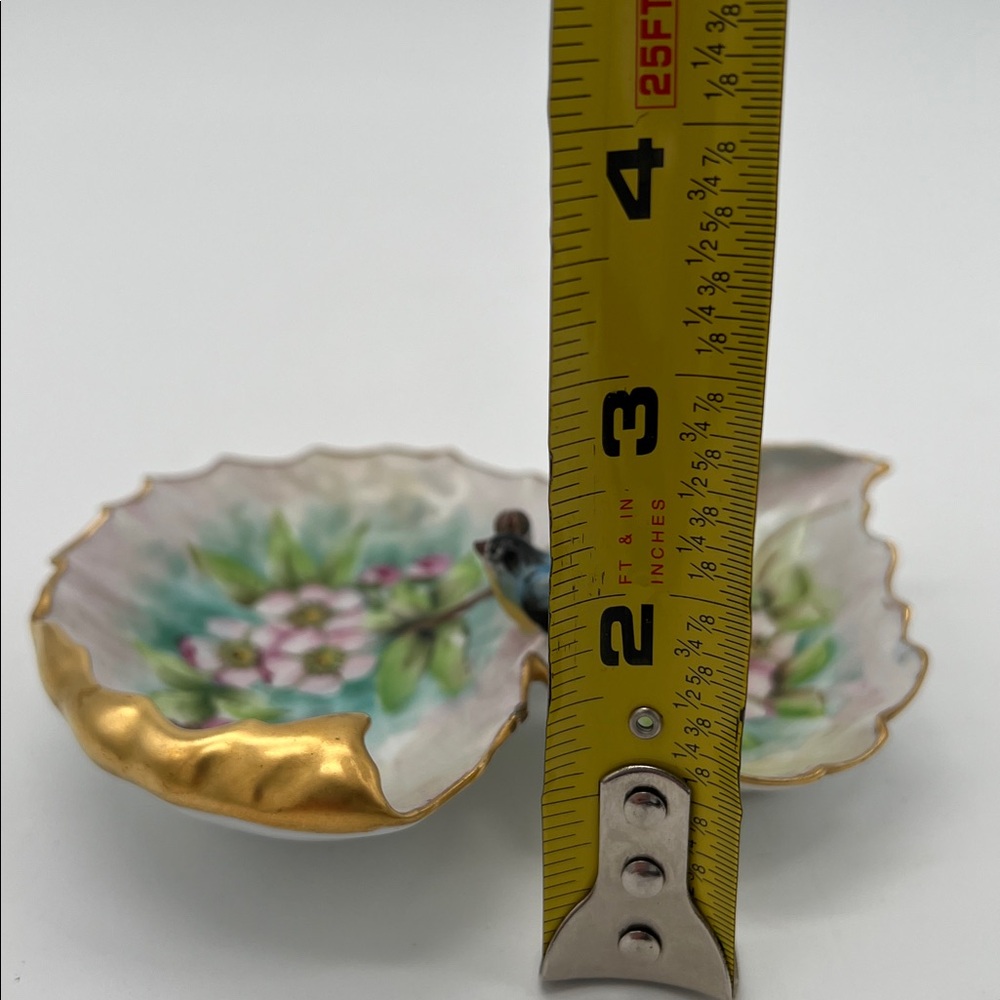 Vintage M.C.E. Peterson Signed Hand-Painted Lusterware Floral Porcelain Dish - Picture 9 of 9